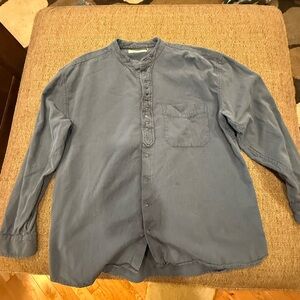 Blue Irish Grandfather Shirt Aran Sweater Marker XXL